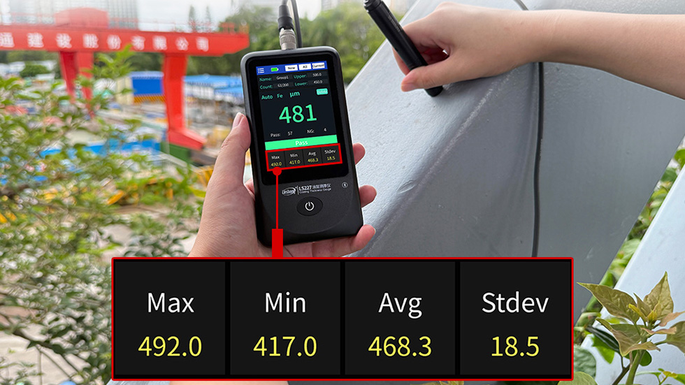 Coating Thickness Gauge Statistics Interface