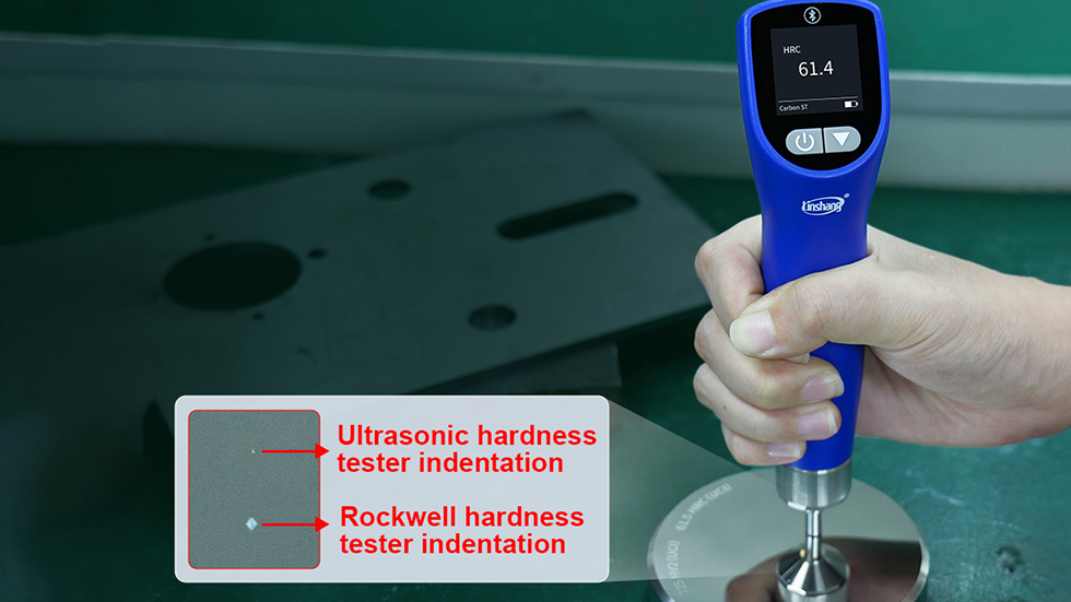 Ultrasonic hardness tester indentation