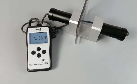 How to use acrylic light transmittance tester?