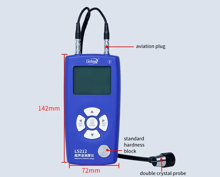 LS212 Ultrasonic Thickness GaugeIt is designed for small measuring range  and affordable to use. Continues the basic functions of Linshang ultrasonic  thickness gauge, such as automatic gain switchable.