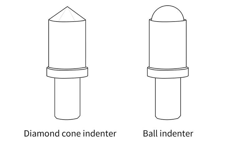 Diamond cone indenter and ball indenter Diamond cone indenter and ball indenter