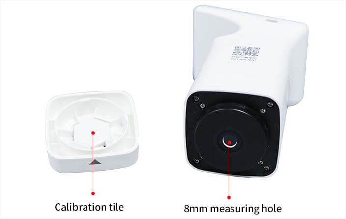colorimeter calibration tile and measuring hole
