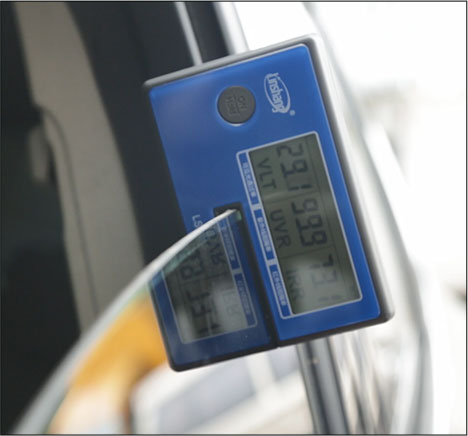 LS162A Transmission Meter tests windshield