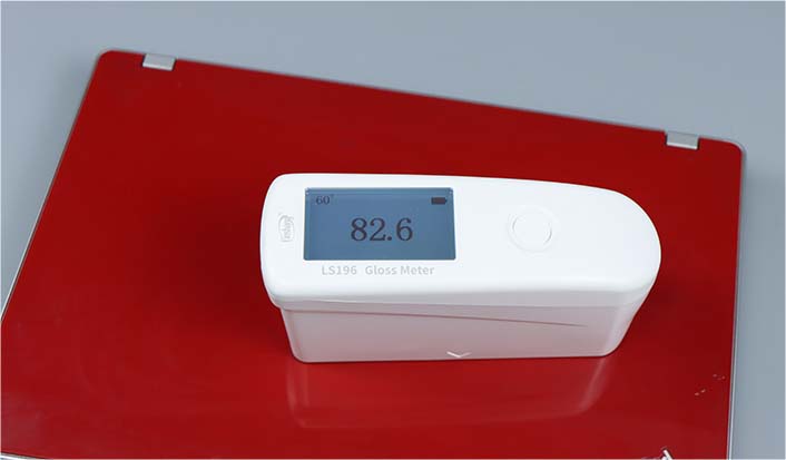 LS196 gloss meter measures computer enclosure