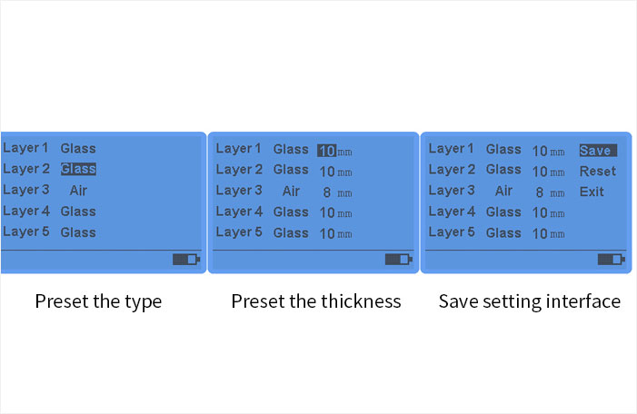 ls201 glass thickness meter manual mode setting