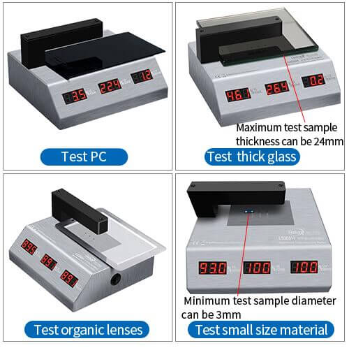 LS108H visible light transmission meter test different materials