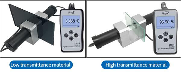 LS116 light transmittance meter test low and high transmittance materials LS116 light transmittance meter test low and high transmittance materials