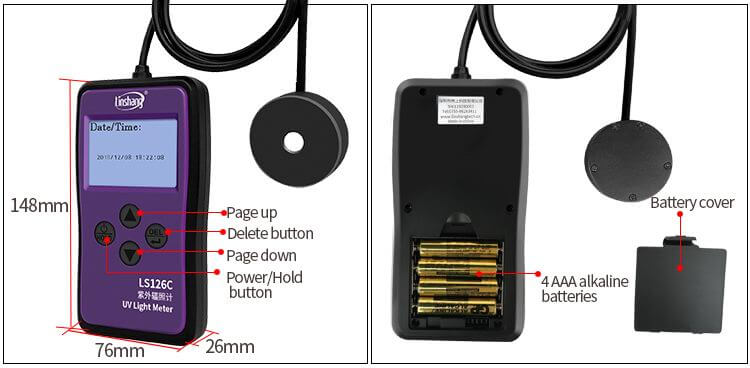 LS126C single channel UV light meter appearance LS126C single channel UV light meter appearance