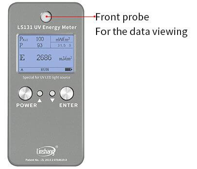 LS131 UV energy meter front detector position display