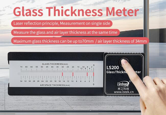 LS200 glass thickness meter display