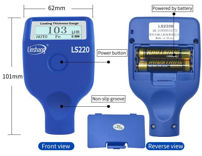 LS220B coating thickness gauge dimension