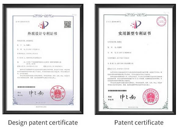 Patent certificate for car paint thickness gauge