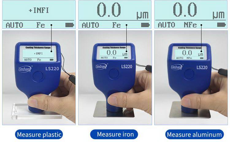 LS220B car paint meter test different substrates