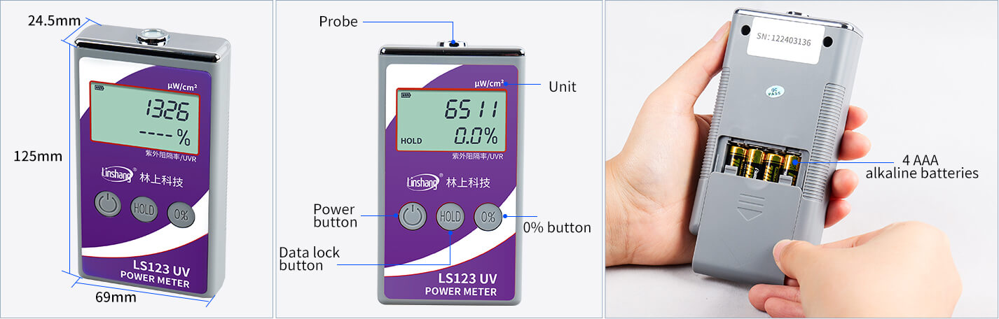 LS123 UV lamp intensity meter appearance LS123 UV lamp intensity meter appearance