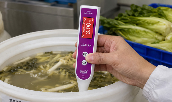 Saltiness detection in pickled vegetable processing