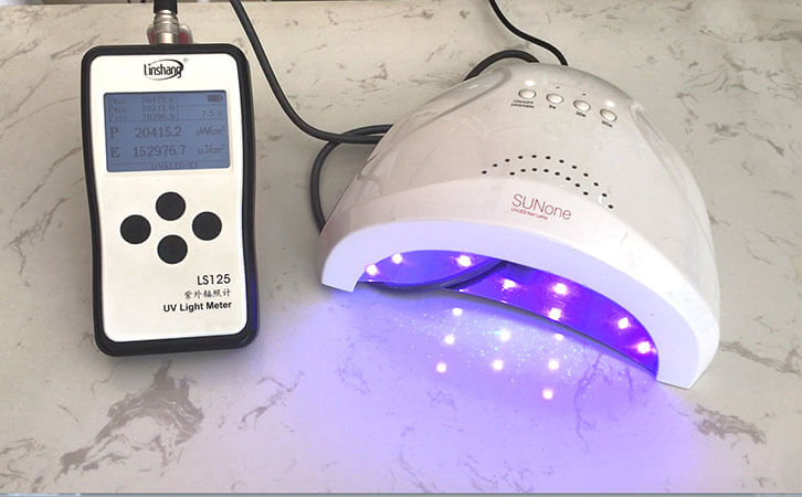 LED nail lamp UV energy measurement