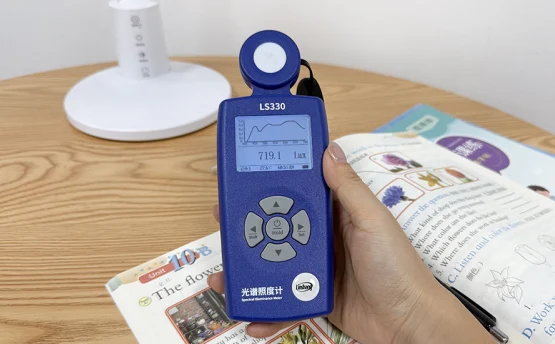 One Spectral Illuminance Meter, Effortlessly Evaluating Desk Lamp Optical Performance!