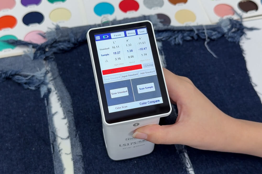 Measuring fabric color differences with LS175 fabric colorimeter Measuring fabric color differences with LS175 fabric colorimeter