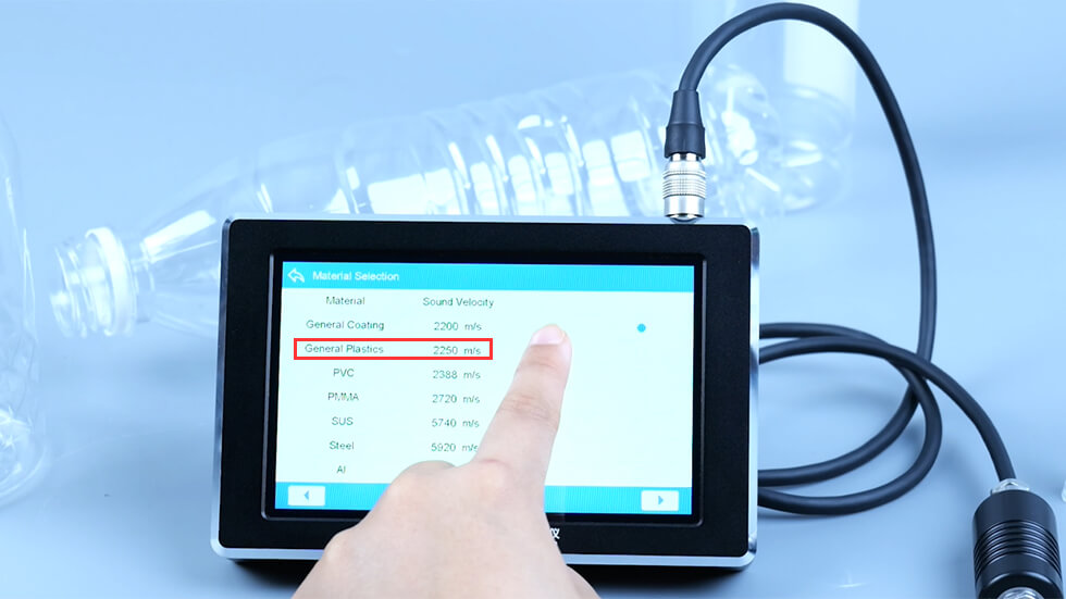 Select the appropriate sound velocity Select the appropriate sound velocity