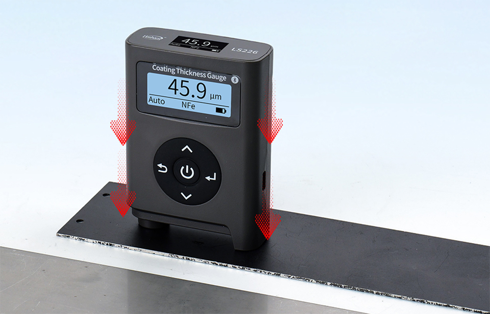 LS226 coating thickness gauge relies on its own weight to measure stably
